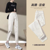 Fongt 2024 New Harron Straight Tube Radish Dad Pants Fall-Outfit