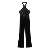 New Tassel Beads Decorated With Neckline Jumpsuits 0387167-Outfit