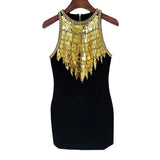 Fongt Fashion New Star Heavy Metal Nails Set With Elastic Waistcoat Dress
