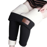 And Winter Cashmere Leggings, Leather Standard Trousers, Warm, Solid Color, Velvet, Thickened Trousers, Tights.-Outfit