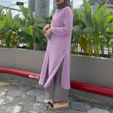 ZANZEA Women Full Sleeved Muslim Blouse Islamic Clothing Fashion Buttons Down Solid Long Blouse Tops Kaftan Casual Solid Blusas 703-0-Outfit