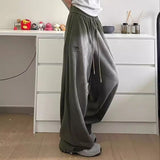 Logo Print Vintage Washed Baggy Sweatpants-Outfit