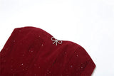 Sequin Strapless Puff Skirt Mini Dress-Outfit