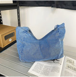Large Washed Denim Crossbody Bag-Outfit
