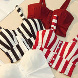Top Women Camis Halter Top Women Camisole 2018 Summer Sexy Sleeveless Slim Low Chest Button BTS Roupas