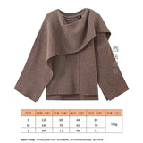 Fongt Women's Autumn New Asymmetric Scarf Short Loose Knit Coat