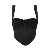 Corset Strap Crop Top-Outfit