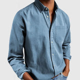 Fongt New Men's Shirt New Long-Sleeved Collar Men's