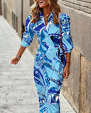 Women's New Fashion Printed Shirt Tie Medium Long Strip-Outfit