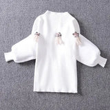Women Autumn Winter Two Pieces Sets Office Ladies Clothing Set Turtleneck Knitted Sweaters And Tweed Plaid long Skirts