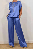 Fongt And Summer 2025 New Trendy Loose Shirt Broad Leg Trousers Casual Set