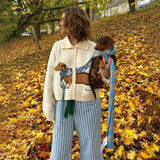 Puppy Pattern Cardigan-Outfit