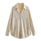 The Spring Of 2024, The New Style Is Specially Designed For Casual Loose Gilded Casual Shirts.-Outfit