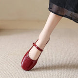 Fongt Word With Sweet Gentle Wind Flat Shoes Spring And Autumn New Square Single Shoes College Mary Jane Dress Shoes