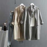 Cotton Linen Women's Trench Coat 2022 New Korean Version Long Sleeved Large Size Loose Women Trenchs