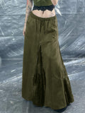 Fongt Cloth Forget The Wizard Of Oz Retro Green Lace Splicing Low-Rise Half-Body Skirt Heavy Industry Zip A Skirt