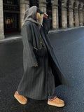 Fongt Long Button Coat Coat New Collar Right Shoulder Wind Coat Loose Temperament Commute