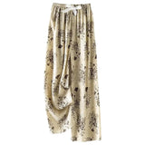 Fongt High-End Cotton Pyjamas Ladies Summer Thin Artificial Silk Home Leisure Long Trousers Straight Can Be Worn Outside