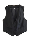 Women's Vest 2023 Sleeveless Vests For Women Summer V-Neck Single-breasted Ladies White Casual Tops