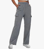 Fongt New Long Loose Trousers Leisure Sports High-Waist Trousers Show Skinny Straight Broad-Legged Trousers Women
