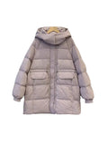 Advanced Sense Of Long 90 White Duck Down Down Jacket Female 2024 New Draw Rope Waist Show Thin Small Coat Tide-Outfit