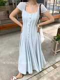 Fongt Special Price Does Not Return] Xiu Xixi 2025 Summer High-Waisted Dress Pure Desire Holiday Dress Women 88332