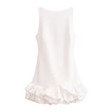 Fongt Summer Women's New Fashion Solid-Colored Sleeveless Skirts