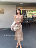 Fongt Xixi 2025 Autumn New White Label Thin Temperament With Dress High-End Long Dress Women 88438