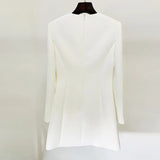 Fongt Early Spring New Star Fashion Ribbon Rope Casual Round Neck Long Sleeve Dress