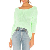Fongt And Summer New Knit Sweater A Word Collar Hollow Out Loose Knit Jacket Sun Protection Suit Sweater Women's Type