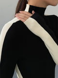 Fongt And Winter Small Collar Knitted New Long Sleeves On The Back Of The Back Can Be Worn Two