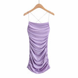 Ruched with Cross Straps Back Mini