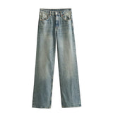 Fongt Long Leisure New Autumn 2025 Wide-Legged Jeans Women's Clothing