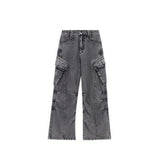 Acid Washed Baggy Cargo Jeans-Outfit