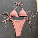 2023 New Sexy Three-Point Small Pit Strip Split Swimsuit Bikini