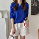 Collared T-Shirts For Women's Summer New Korean Version Of Thin Ins Wind Korean Version Of Short-Sleeved Top