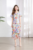 Fongt Banquet Famous Wind V-Neck Short-Sleeved Body-Brace Three-Dimensional Flower Lace Dress 2025 New