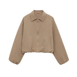 Fongt Women's Autumn New Street Fashion Pilot Long-Sleeved Short Jacket Jacket