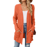 New Pit Long Sleeve Pocket Casual Solid Color Cardigan Coat-Outfit