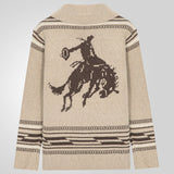 Fongt Men's Wear Jackcase Knitted Coat Long-Sleeved Collared Cardigan Sweater Man