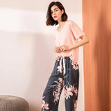Cartoon Crane Printed Ladies Pajamas