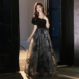 Fongt Glid Evening Dress Light Luxury Small Chinese Feng Shui Ink Painting Annual Dress Birthday Host Performance Dress Dress