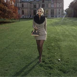 Fur Collar Coat And Mini Skirt Set-Outfit