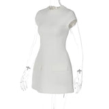 Short Sleeve O-Neck Suit Mini Dress-Outfit