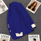 Fongt Suitcase Women's 2025 Spring New Korean Style Suit Blue Blast Street Ocean Design Sense