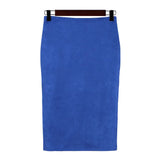 Fongt Skirt Solid Color Split Deer Skin Velvet Skirt High Purse Hip Thin Versatile Skirt-Outfit