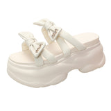 Fongt Fairy Wind Thick Bottom Muffin Increased Small Cool Slippers Female With Skirt Summer Wear 2024 New-Outfit