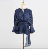 Fongt Temperament Sweet Wind Dress Woman 2025 Spring New Fashion Collar Collar Folds Solid Color Short Skirt