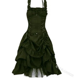 Fongt Lolita COS Gothic Slimming Irregular Design Strap Corset Dress