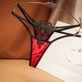 embroidered hollow embroidered women briefs thong low waist hot temptation ladies